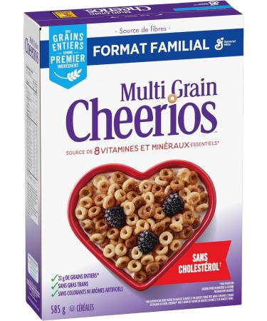 CHEERIOS - FAMILY SIZE PACK - Multi Grain Cereal Box Whole Grain is the First Ingredient No Artificial Colours No Artificial Flavours 585 Grams Package of Cereal - Buy Online on SooperMarket.com