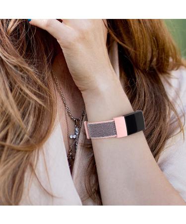 Adjustable Nylon Bands for Fitbit Charge 4/3/3 SE - Soft Breathable Sport Replacement Wristbands in Black Sand, Pink Sand, Seashell - Buy Online on SooperMarket.com