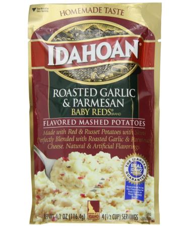 Idahoan Baby Reds Roasted Garlic & Parmesan Mashed Potatoes (3 Pack) 4.1 oz Bags