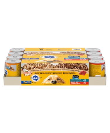 PEDIGREE Chopped Adult Wet Dog Food Chicken & Rice and Beef Variety Pack 24x375g Cans Chicken & Rice and Beef 375 g (Pack of 24)