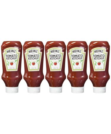 Heinz Tomato Ketchup Upside Down Dosing Bottle - Pack of 5 (605 ml Each) | International Shipping Available - Buy Online on SooperMarket.com