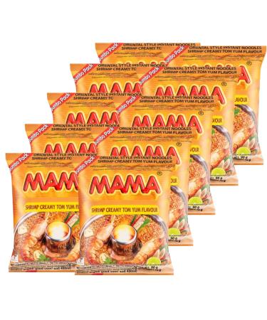 MAMA Oriental Style Instant Noodles Shrimp Creamy Tom Yum Flavour 90g Jumbo (Pack of 10)