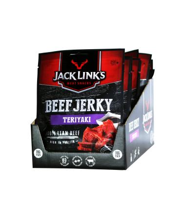 Jack Link's Beef Jerky Teriyaki - 12 Pack (12 x 70g) - High -quality meat snack - Exotic Teriyaki Aroma - High protein snack - Perfect for on the go in the office or at Sport Teriyaki 70 G (12 Pack)