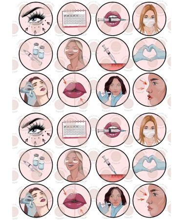 24 Aesthetic Nurse Cupcake Toppers Aesthetic Practitioner Theme Edible Premium Thickness SWEETENED Vanilla Wafer Discs Cake Decorations - Buy Online on SooperMarket.com