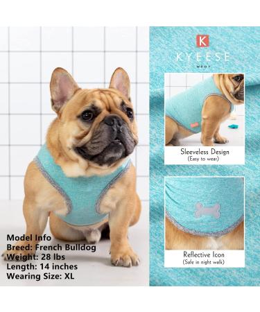 KYEESE 2 Pack Sun Protection Dog Shirts - Reflective Label Tank Top for Small Medium Dogs - Grey+Blue - Size 18 - Buy Online on SooperMarket.com