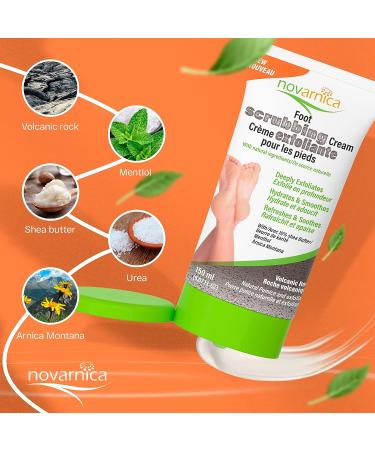 Novarnica Exfoliating Foot Scrub Cream with Volcanic Rock, Shea Butter & Arnica Montana - 150ml - Buy Online on SooperMarket.com