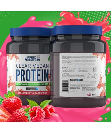 Applied Nutrition Clear Vegan Protein - Hydrolysed Pea Protein Isolate Refreshing Vegan High Protein Powder Fruit Juice Style Flavours (Strawberry & Raspberry) (300g - 20 Servings) - Buy Online on SooperMarket.com
