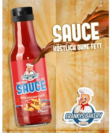 Franky's Bakery 375ml Ketchup - Healthy Delicious Sauces with Fewer Calories | Classic Grill Flavors | International Shipping Available - Buy Online on SooperMarket.com