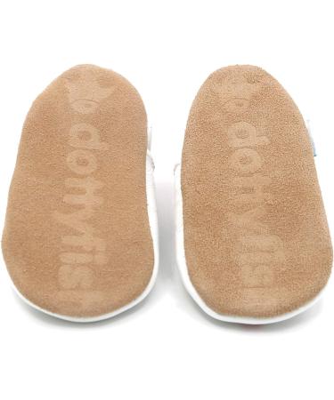 Dotty Fish Soft Leather Baby Shoes | Classic T-Bar Girls' Shoes | Non-Slip Suede Soles | 0-6 Months - 2-3 Years | Silver - Buy Online on SooperMarket.com