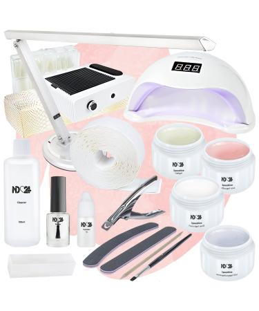 ND24 NAILDESIGN-Geln gel Starter Set Studio Plus with Pick-up gel constraint French gel sealing gel LED lamp studio electronics & accessories-complete set for beginners & professionals-Gel Made in Germany Studio Plus with electronics