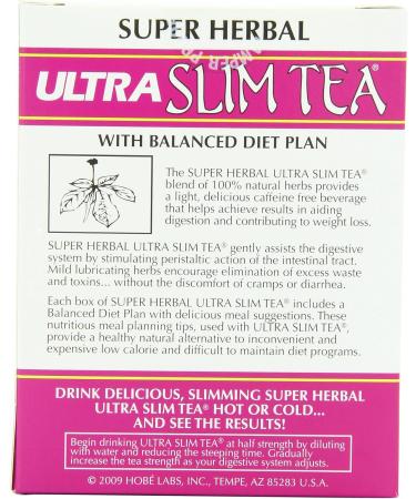 Hobe Labs Ultra Slim Tea Super Herbal - 24 Tea Bags - Buy Online on SooperMarket.com