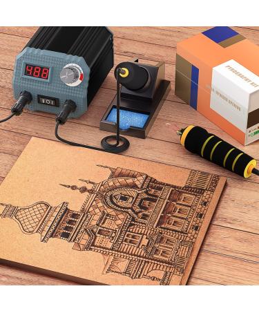 60W Wood Burning Kit with 24 Tips, Dual Pen Pyrography Tool for Teen Artists - Perfect Gift for Creative Teens | Black Grey - Buy Online on SooperMarket.com