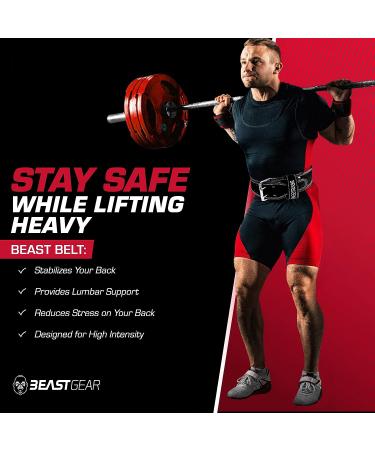 Beast Gear PowerBelt - Premium 4x10mm Nubuck Leather Powerlifting Belt - Buy Online on SooperMarket.com