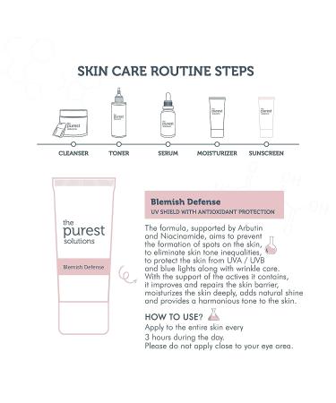 Purest Solutions Blemish Defense SPF 50+ with Arbutin & Niacinamide - Vegan, Cruelty Free - Buy Online on SooperMarket.com