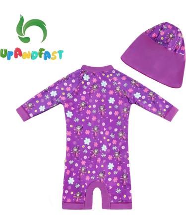 UPF 50+ Sun Protection Baby Swimwear | Purple Toddler Swimsuit (3-6 Months) - Buy Online on SooperMarket.com