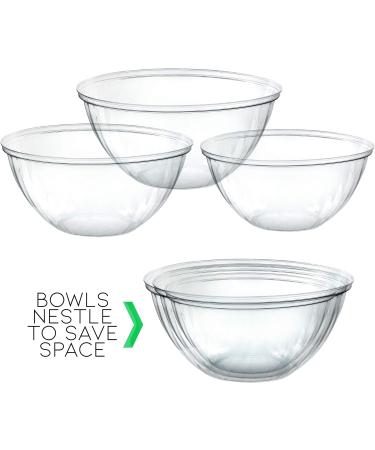 PLASTICPRO Disposable 150 Ounce Round Crystal Clear Plastic Serving Bowls - Pack of 2 | Party Salad & Chip Bowls - Snack & Candy Dish Container - Buy Online on SooperMarket.com
