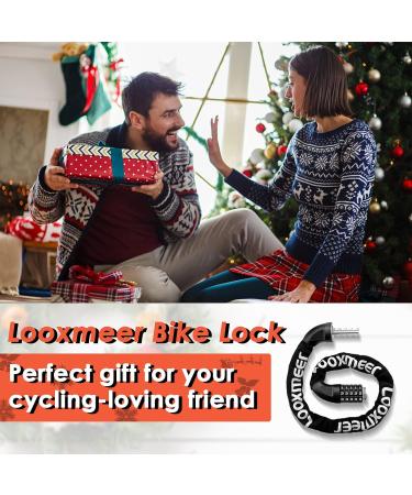 Looxmeer 90cm Bicycle Lock - High Safety Chain Lock with 5-Digit Code Hardened Steel Black - Secure Your Bike Anywhere - Buy Online on SooperMarket.com