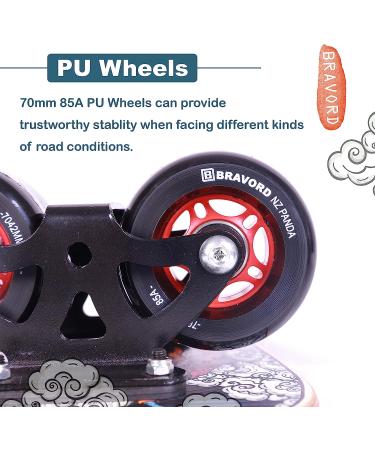 BRVORD NZ Panda Roller Road Drift Skate | Cool Maple Deck | Anti-Slip | Freeline Skate with PU Wheels - Buy Online on SooperMarket.com