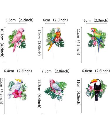 Blumomon 24-Piece Birds & Animals Cupcake Toppers - Parrot Picks & Cake Decorations for Kids' Birthday Parties - Buy Online on SooperMarket.com