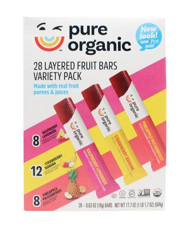 Pure Organic Layered Fruit Bars Variety Pack 28 count (Pack of 1).