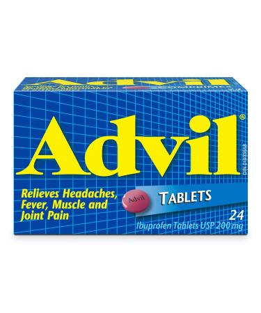 Advil Tablets (24 Count) 200 mg ibuprofen Temporary Pain Reliever / Fever Reducer