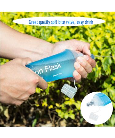 Axen 150ml Soft Flask - TPU Foldable Hydration Bottle for Running Cycling & Hiking (Pack of 2) | Lightweight & Collapsible Water Flask - Buy Online on SooperMarket.com