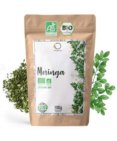 ORIGEENS MORINGA TEA ORGANIC 100g | DRIED MORINGA LEAVES | Organic Moringa Tea loose tea theine-free Revitalizing herbal tea Moringa 100g