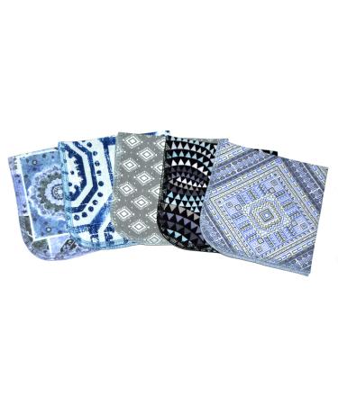 1 Ply Moroccan Tile Flannel Washable Lunchbox Napkins 12x12 inches 5 Pack