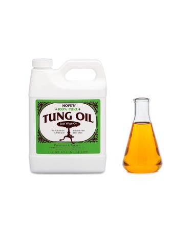 Hope's 100% Pure Tung Oil, Waterproof Natural Wood Finish and Sealer, 32 Fl Oz