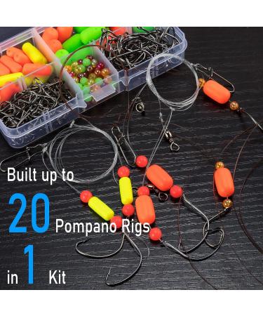 Dr.Fish 200PCs Pompano Rig Making Kit | Surf Fishing Rig Accessories | Saltwater Bottom Rig Parts with Circle Hooks, Beads, Swivels, and Snaps - Buy Online on SooperMarket.com