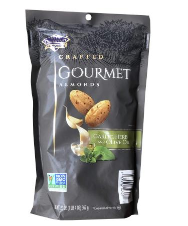 Blue Diamond Almonds Garlic, Herb & Olive Oil, Size 20 OZ - No Artificial Ingredients Kosher Vegan Yeast Free