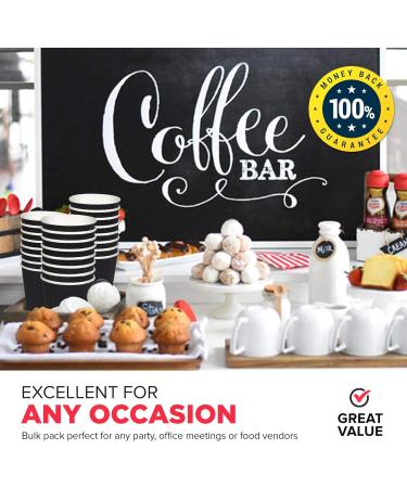 Fit Meal Prep 50 Pack Disposable Hot Cups - 12oz Black Double Wall Insulated Ripple Sleeves To Go Coffee Cups - Kraft Hot Beverage for Chocolate Tea and Cocoa Drinks - Sturdy and Eco Friendly 50 8 oz - Buy Online on SooperMarket.com