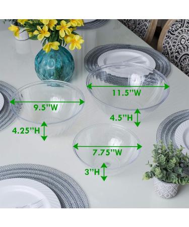 PLASTICPRO Disposable 150 Ounce Round Crystal Clear Plastic Serving Bowls - Pack of 2 | Party Salad & Chip Bowls - Snack & Candy Dish Container - Buy Online on SooperMarket.com
