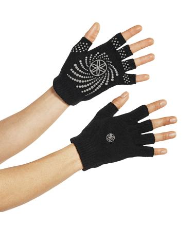 Gaiam Grippy Yoga Gloves, Black/Grey