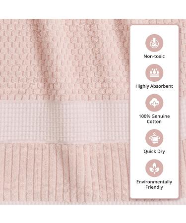 Trinity Collection 100% Cotton Towel Set - 6 Piece Light Pink | Soft & Absorbent Bath Towels, Hand Towels, Washcloths - Buy Online on SooperMarket.com
