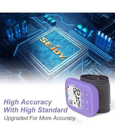Wrist Blood Pressure Monitor with Irregular Heartbeat Detection and Large Display - Purple | Digital Automatic BP Cuff Monitors for Home Use - 120 Memories, Adjustable Cuff - Buy Online on SooperMarket.com