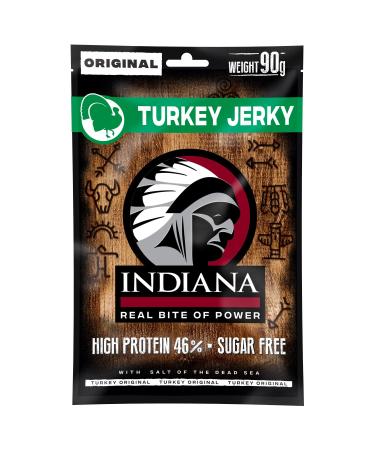 Indiana Beef Jerky - High Protein Dried Meat Snack | No Added Sugar | 18g - 10 x 90g Turkey Jerky - Buy Online on SooperMarket.com