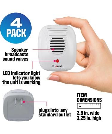 Bell + Howell Ultrasonic Pest Repeller Home Kit (Pack of 4) - Pest Repellent for Home, Bedroom, Office, Kitchen, Warehouse, Hotel - Safe for Humans and Pets - Buy Online on SooperMarket.com