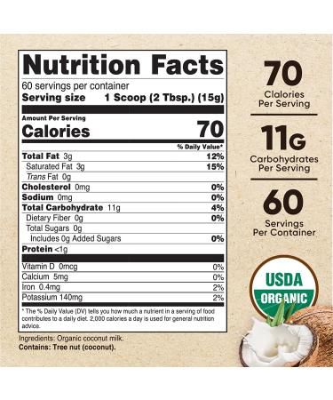 Nutricost Organic Coconut Milk Powder 2LB - Non-GMO & Certified Organic - Buy Online on SooperMarket.com