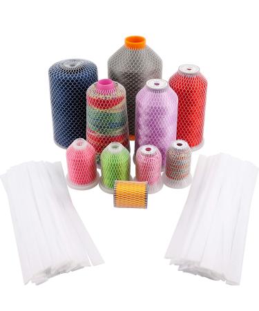 New brothread 100pcs Thread Net Spool Saver for Different Sizes of Embroidery Sewing Quilting and Serger Thread Spools/Cones - 9.8" (25cm) Long Each Piece 100pcsx25cm