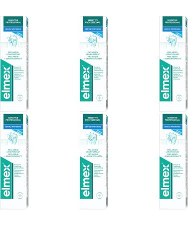 Elmex SENSITIVE PROFESSIONAL Toothpaste 75ml Set of 6 & Celexqua Toothbrush Cap - Gentle Whitening for Sensitive Teeth | International Shipping - Buy Online on SooperMarket.com