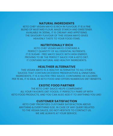 Keto Chef Vegan Mayo Sauce - Sugar & Gluten Free Suitable for Vegans Free from Artificial Flavourings Sauce with Sweetener | Keto Diet Sauce (300ml) Vegan Mayo Pack of 1 - Buy Online on SooperMarket.com