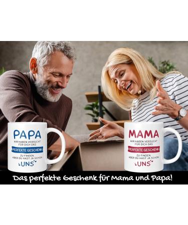 Mama Papa Gift Set - Christmas Gifts for Parents | Ceramic Cups & Spoon - Perfect Mama Papa Gift Ideas (330ml) - Buy Online on SooperMarket.com