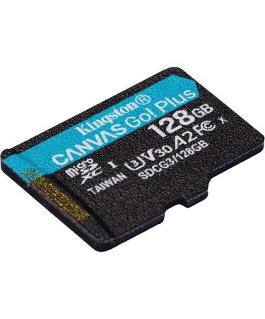 Kingston 128GB microSDXC Canvas Go Plus Memory Card | 170MB/s Read Speed | UHS-I, C10, U3, V30, A2/A1 | Includes Adapter | Fast 128GB microSD Card - Buy Online on SooperMarket.com