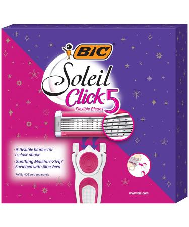 BIC Soleil Click 5 Women's 5-Blade Razor Gift Set - 2 Handles, 12 Cartridges - 14 Piece Set - Buy Online on SooperMarket.com