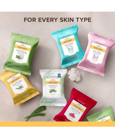 Burt's Bees 3-in-1 Hydrating Micellar Cleansing Towelettes with Rose Water - 30 Count (Pack of 3) | For All Skin Types - Buy Online on SooperMarket.com