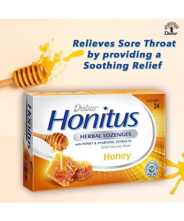 Dabur Honitus Herbal Lozenges - 24 Lozenges | Soothing Honey Flavor for Cough & Sore Throat Relief - Buy Online on SooperMarket.com