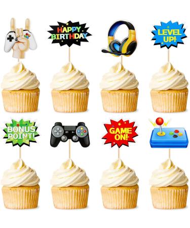 Cyodoos 40 PCS Video Game Cupcake Toppers for children's game decoration themed baby shower birthday party cake decoration supplies favorite for birthday fan parties - Buy Online on SooperMarket.com