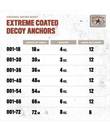Rig'Em Right Waterfowl Pre-Rigged Xtreme Coated Decoy Anchors 54 - 6oz Weights - Buy Online on SooperMarket.com