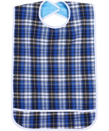 Adult Bib 3Colors Adult Waterproof Mealtime Bib Double Layer Elder Dinning Clothes Protector Ideal for Inconvenience People(Blue) - Buy Online on SooperMarket.com